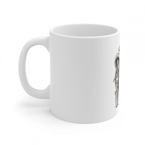 Generic Ceramic Gorila Desing Printed Coffee Mug (Color: White, Capacity:330ml)