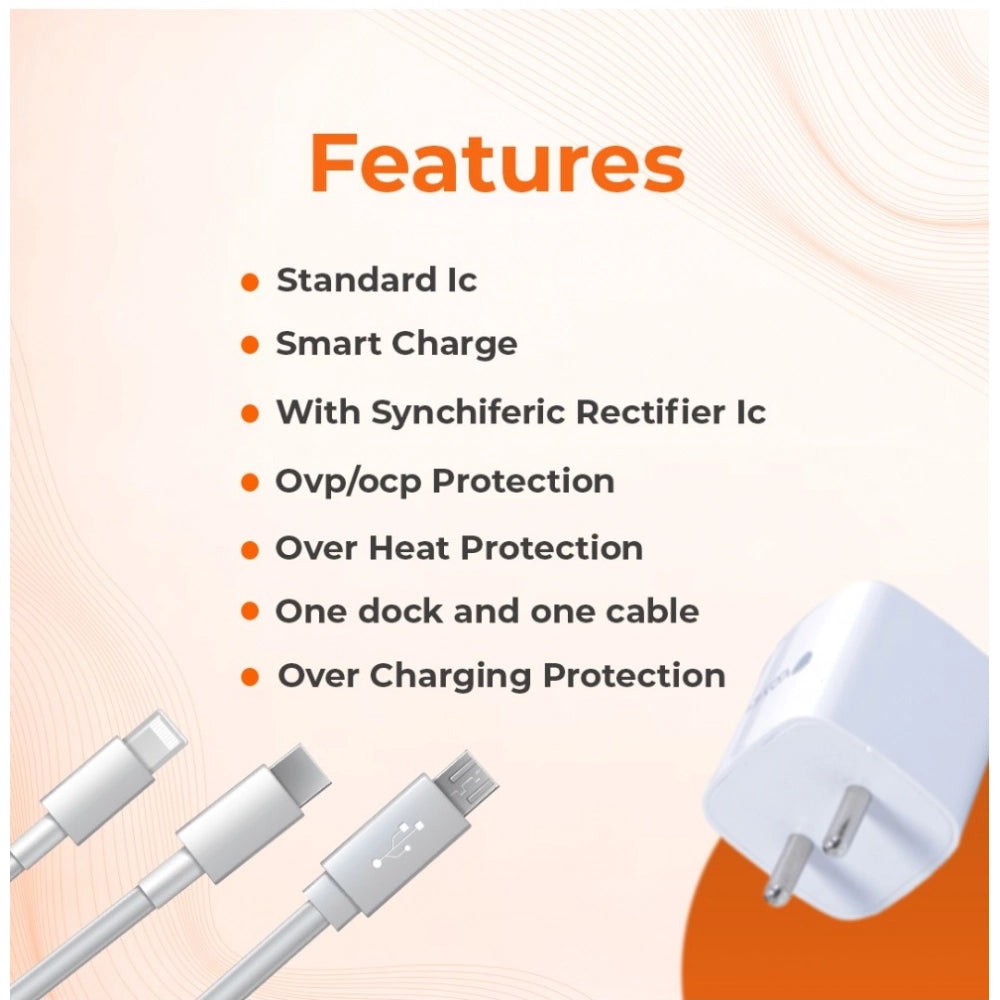 Generic VOXEL 15 Watt Usb Charger AB Plastic (White)
