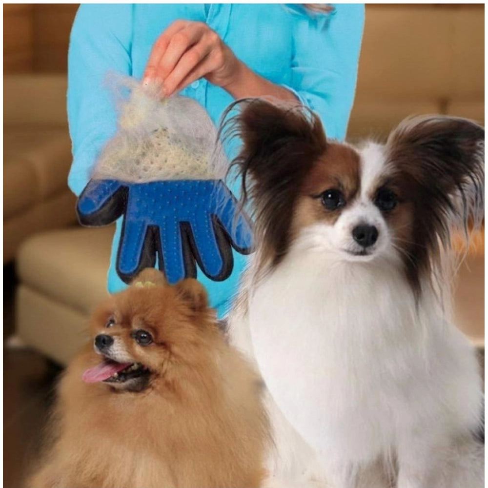 Generic Pack of 2_5-Finger Deshedding Glove – Pet Hair Remover And Grooming Gloves (Color: Assorted )