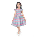 Generic Girl's Lycra Printed Sleeve Less Round Neck Dress (Multicolor)