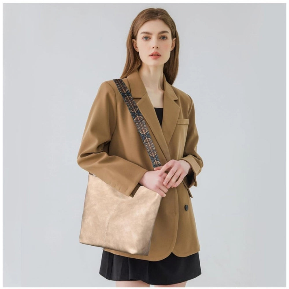 Generic Women's PU Leather Zipper Handbag (Beige)