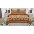 Generic Fleece Geometric Double Polar Warm Bedsheet with 2 Pillow Cover (Orange)