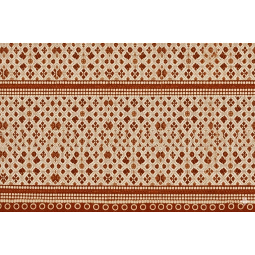 Generic Fleece Geometric Double Polar Warm Bedsheet with 2 Pillow Cover (Orange)